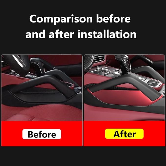 Car Center Console Armrest Side Storage Box Mobile Phone Box Holder Organizer Cover Trim for Porsche Cayenne 2018-2026 Car Accessories (Red)