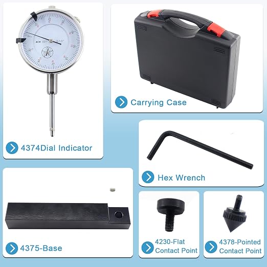 6434 Sleeve Height and Counter Bore Gauge Compatible with All Diesel Engines, Cylinder Bore Gauge Range: 0-1.00", Graduation: 0.001", Reading: 0-100