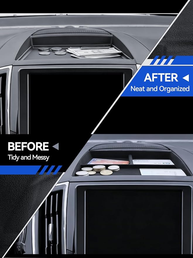 for Edge Dashboard Console Organizer 2021 2022 2023 2024 Ford Edge SE/SEL/ST/ST-Line/Titanium Accessories Behind Screen Organizer Storage Box Console Dash Tray