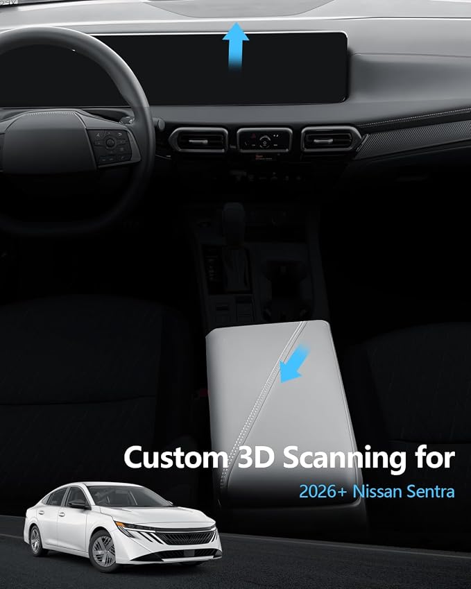 SKTU 2PCS for 2026 Nissan Sentra Center Console Organizer for 2026+ Nissan Sentra (S/SV/SR/SL) Dashboard Organizer & Console Tray 2026 Sentra Accessories ABS Insert Tray Dashboard Storage Box
