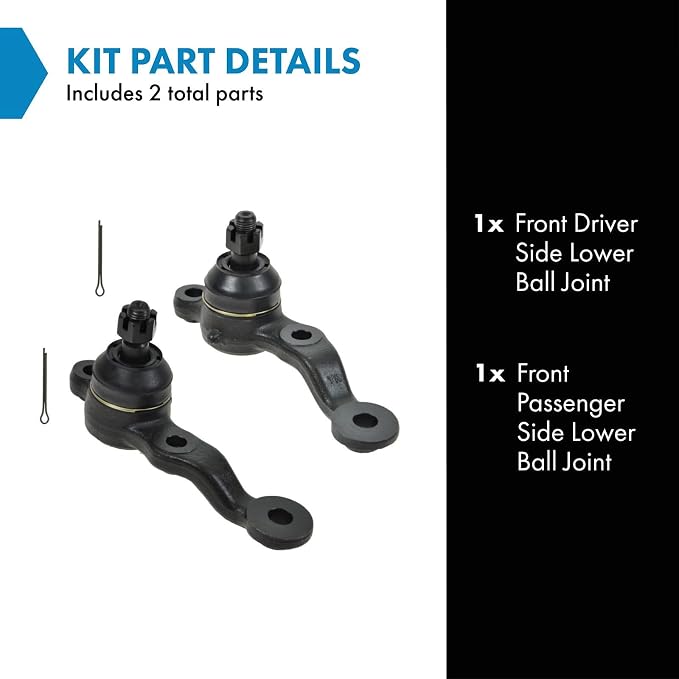 TRQ Front Lower Driver and Passenger Side Ball Joint Set Compatible with 2001-2005 Lexus IS300