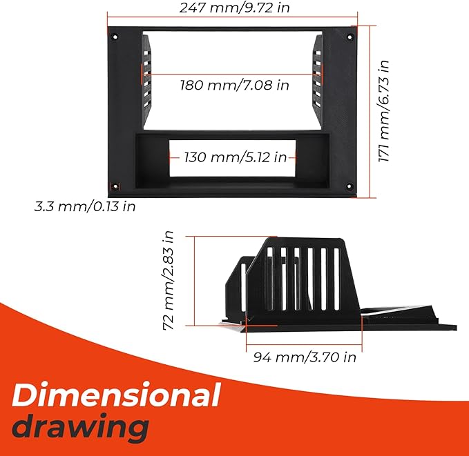 AUTOVIC Radio Bezel Reversed HVAC Controls with Radio Bracket for 3rd Gen Camaro 1982-1992, 3D Printed Double Din Radio Dash Kit Black