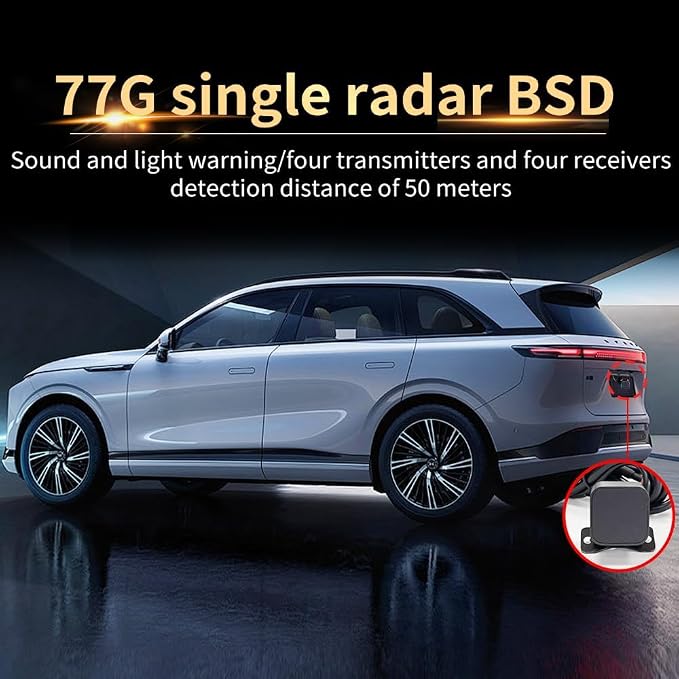 BY-J Blind Spot Monitoring System, Special LED lamp for Mirror Glass 77 GHz Millimeter Wave Radar 12V Car Truck Blind Spot Detection System, Sensitive Radar Sensors Blind Area Detection System