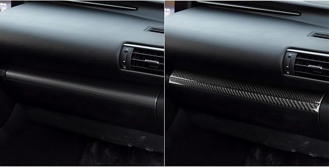 Soft Carbon Fiber Car Interior Passenger Storage Strip 2/Piece Decorative Sticker for Lexus RC300 350 200T 15-24 Carbon Fiber Interior Accessories