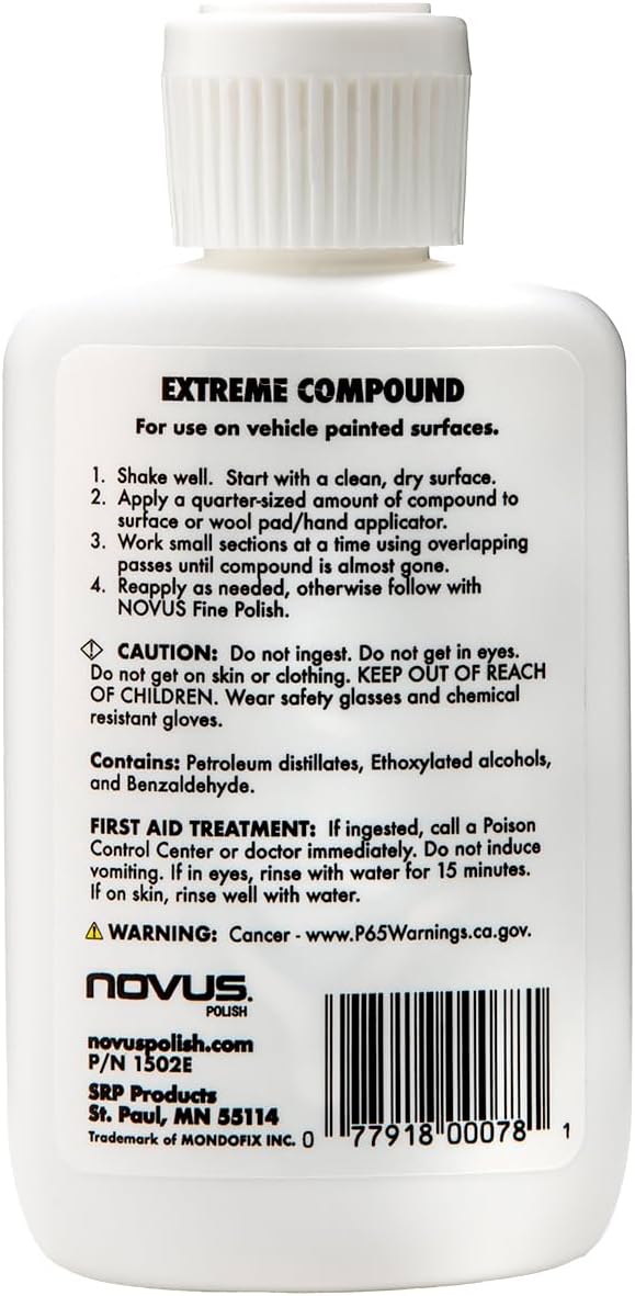 Novus Plastic Polish | Golf Cart Maintenance Kit | Includes Plastic Polish #3#2#1-2 Ounces Each, 2 Buffing Pads, Backing Drill Attachment, 3" Wool Pad, 3 Disposable Wipes