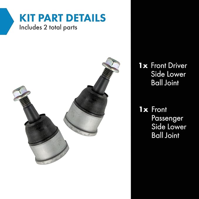 TRQ Front Lower Ball Joint Set Compatible with 2004-2009 Cadillac XLR 1997-2018 Chevrolet Corvette 2006-2007 Pontiac Solstice