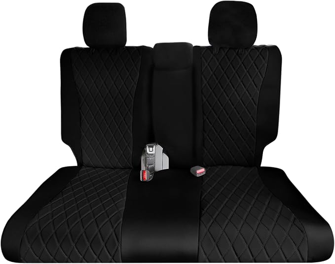 FH Group Custom Fit Car Seat Covers Specifically Made for 2016–2022 Honda Pilot, 3rd Row Set Black Ultraflex Neoprene, Waterproof Car Seat Cover, Honda Accessories
