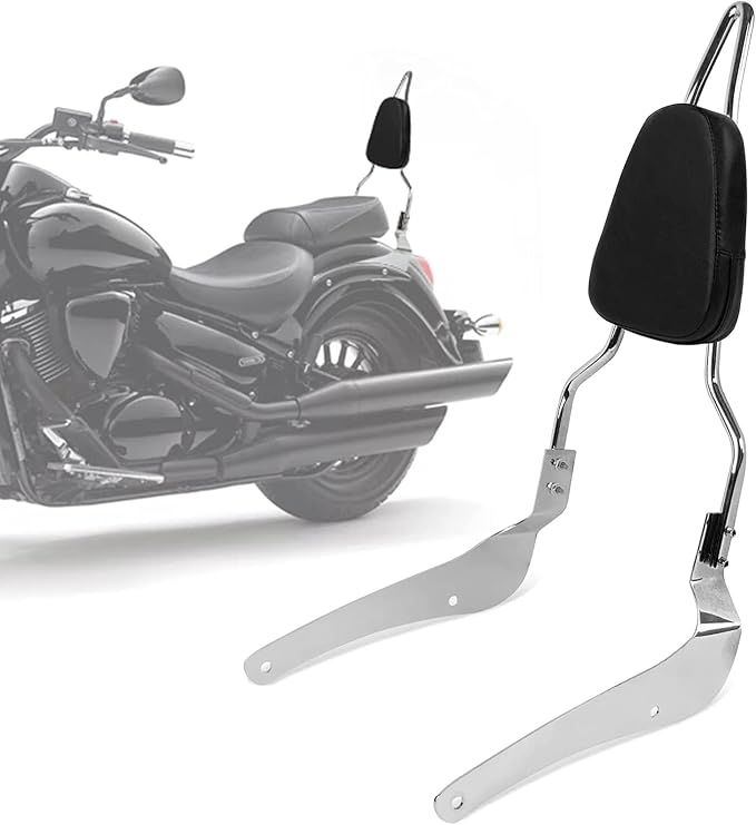 Sissy Bar for Suzuki Volusia VL400 VL800 2001-2011, Boulevard C50 M50 2005-2011, Motorcycle Backrest Pad with Luggage Rack Black