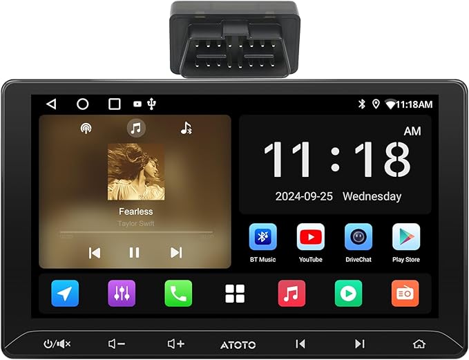 ATOTOZONE AC-4450 Bluetooth OBDII/OBD2 Car Diagnostic Scanner/Scan Tool,for A5LG211T,10.1inch 2G+32G Android Double DIN Car Stereo, Wireless CarPlay & Android Auto Touchscreen,with Backup Camera