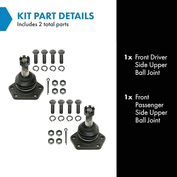 TRQ Front Upper Ball Joint Set Compatible with 70-99 Chevrolet GMC