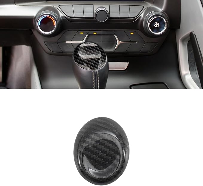 Real Carbon Fiber Gear Shift Knob Head Cover Compatible with Corvette C7 2014–2019