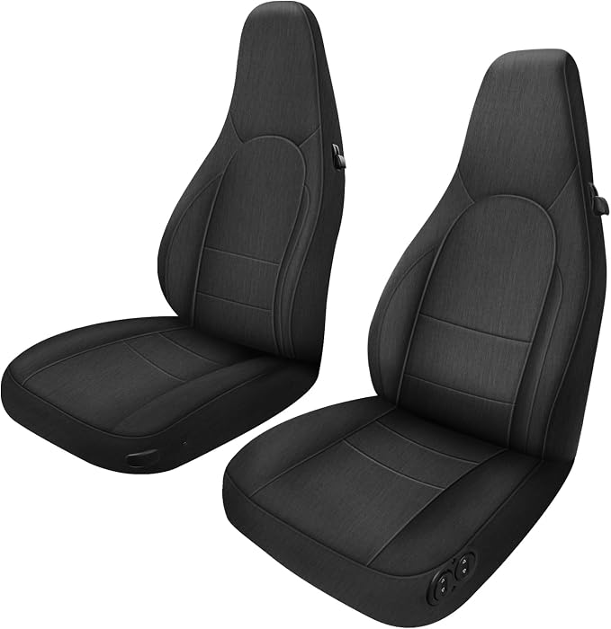 Front Seat Covers Compatible with 1985-1996 Porsche 911/912/924/928/944/968, Heavy Duty Cationic Linen Fabric Seat Protector