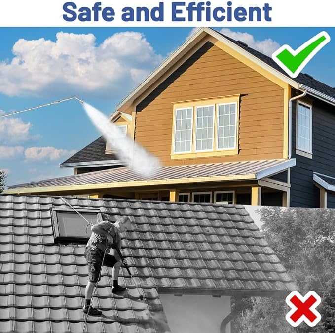 60" Pressure Washer Extension Wand,Stainless Steel Power Washer Wand Extension-Pressure Washer Accessories with 30°/90°/120°Curved Rods,6 Nozzle Tips- 1/4" Quick Connect,4000 PSI