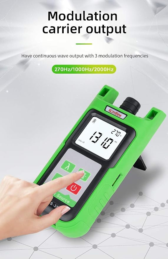 1310/1550m FTTH Tester KLS-35-SM Pocket Sized Optical Single Mode Light Source OLS Optical Universal Connector:FC+SC+ 2.5mm Output Stability:±0.05dB