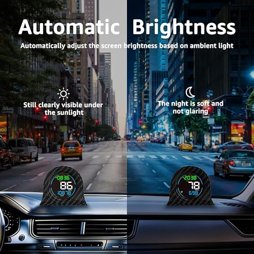 GPS Speedometer Digital Speedometer, Heads Up Display for Cars, GPS+BDS Dual Satellite Car HUD with Overspeed Alarm, Fatigue Driving Reminder, MPH KM/H Unit Switch, Universal for All Vehicles