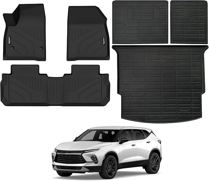 Tongama-Floor Mats for 2019-2026 Chevrolet Blazer (Not for Blazer EV Models), All Weather TPE Floor Liners and Trunk Mat and Backrest Mats Protectors for Chevy Blazer Interior Accessories