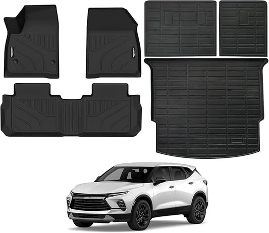 Tongama-Floor Mats for 2019-2026 Chevrolet Blazer (Not for Blazer EV Models), All Weather TPE Floor Liners and Trunk Mat and Backrest Mats Protectors for Chevy Blazer Interior Accessories