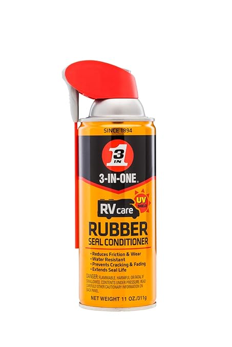 3-IN-ONE RVcare Slide-Out Silicone Lube with SMART STRAW SPRAYS 2 WAYS, 11 OZ & RVcare Rubber Seal Conditioner with SMART STRAW SPRAYS 2 WAYS, 11 OZ