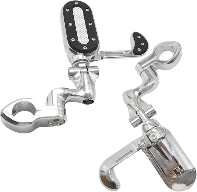Adjustable Foot Pegs for 1.25" Engine Guard, Replacement for Road Street Glide Sportster Road King Electra Glide, Motorcycle Highway Pegs with Flip-out Heel Rests