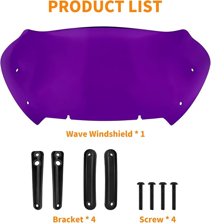 10" Windshield Windscreen Wind Splitter Fit For Harley Road Glide 2023.5-2026 Purple