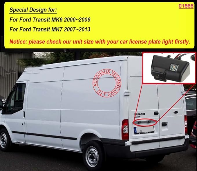Car License Plate Light Reverse Rear View Camera Backup Camera replacement for Ford Transit MK6(2000-2006) Ford MK7(2007-2013) Tourneo Connect 2012