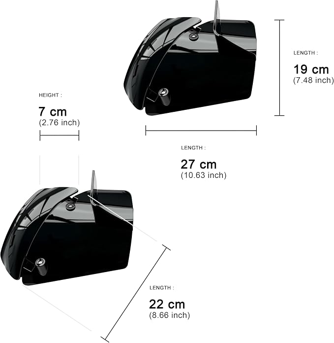 Side Wings Wind Air Deflector Fairing Fit for Harley 2024-2026 CVO Road Glide ST FLTRXSTSE 2024-2026 Road Glide FLTRX 2023-2025 CVO Road Glide FLTRXSE (Black)