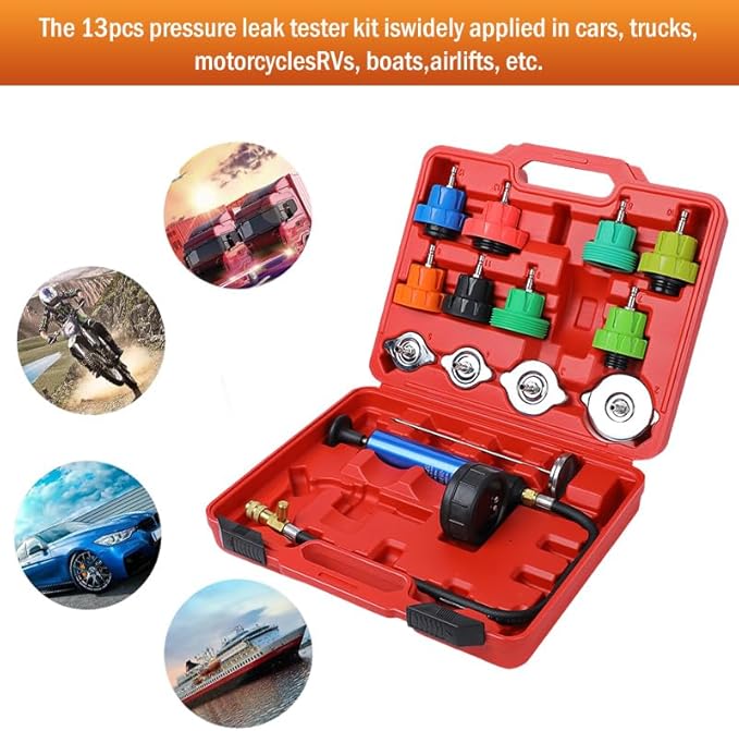 14pcs Cooling System Pressure Tester kit Automotive Radiator Pressure Tester for Motorcycle Car Truck