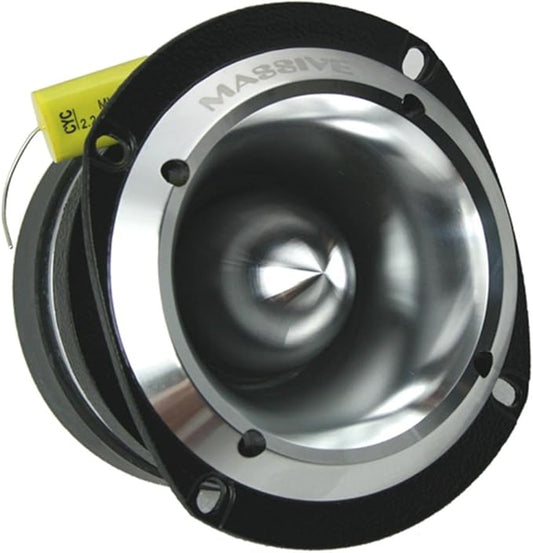 Massive Audio T50 Super Bullet Tweeter | 8 Ohm, High-Power Titanium Dome Super Tweeter, 300W MAX Pro Audio Driver, Ultra-Crisp Highs, Aluminum Housing for Car, Motorcycle & Powersports Systems