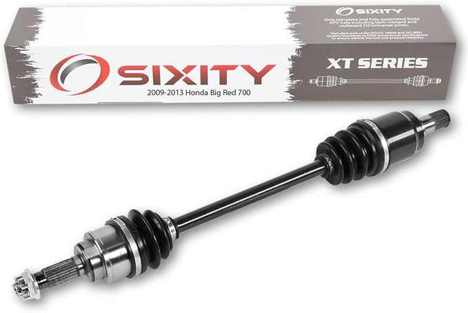 Sixity XT Rear Left CV Axle for Honda Big Red 700 2009-2013 - MUV700 4X4 | Complete axle assembly with a 5140 chrome steel shaft, inboard and outboard CV joints, fully assembled
