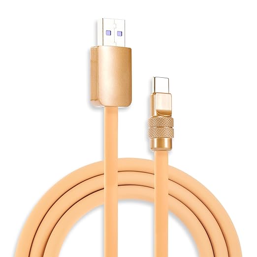 chubbycable Chubby 2.0 USB C 120W Fast Charging Cable Silicone Soft Durable USB C Cable Extra Thick Charger Cord Compatible with iPhone 17-15 Series iPad, Desert+Desert, USB-A to Type-C, 6.6FT