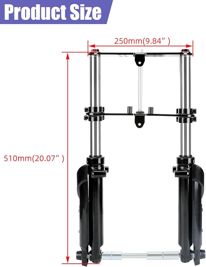 Mini Bike Front Forks Suspension Kit Compatible with Coleman CT100U Baja DB30 Monster Moto MMB80 MMB105 Motovox MBX10 MBX11 GMB100 TrailMaster Storm 200 Minibike Parts with 7/8 Handlebar Risers