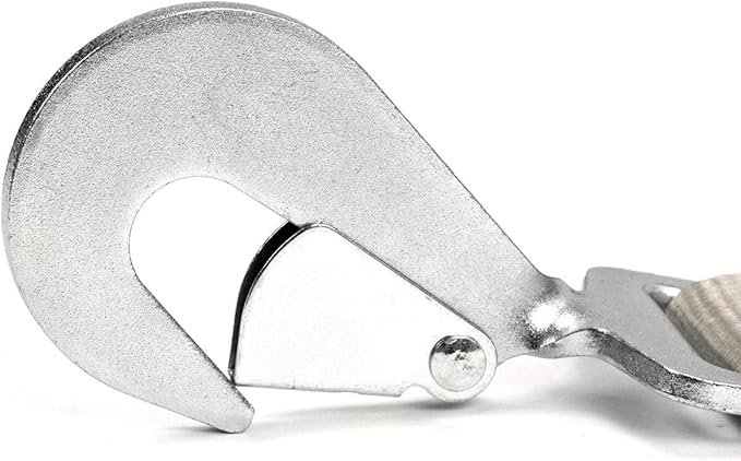 VULCAN Car Tie Down with Twisted Snap Hooks - 2 Inch x 96 Inch - 2 Pack - Silver Series - 3,300 Pound Safe Working Load