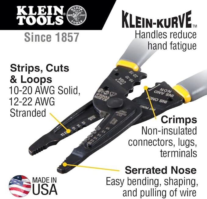 Klein Tools 80020 3-Piece Pliers Set with 1009 Multi Tool, Wire Stripper and Crimper