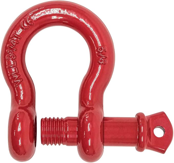 Mytee Products (4 Pack 5/8" Anchor Shackle Forged Carbon Steel w/Alloy Screw Pin WLL # 3.25 Tons (6,500 lbs) | Double Rust Protection Heavy Duty D Ring Shackle for Towing, Rigging & Vehicle Recovery