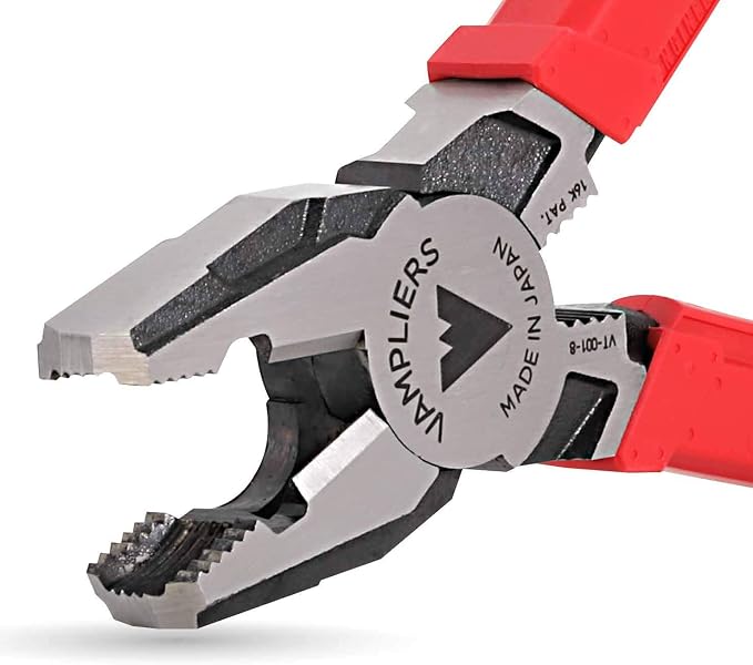 VamPLIERS 7.5" Long Nose Specialty Screw Extraction Pliers (VT-001-7LN) + VamPLIERS 8" Pro Linesman Pliers (VT-001-8) (Made in Japan)