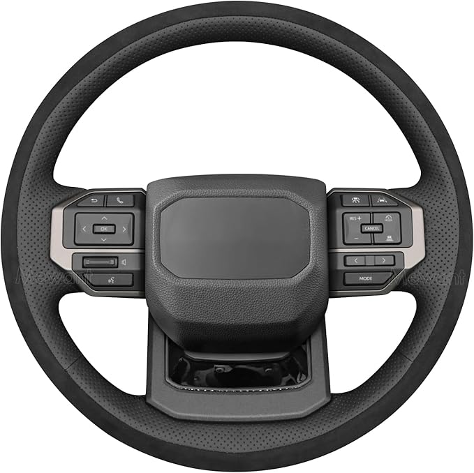 MEWANT Hand Stitch Steering Wheel Cover for Toyota Land Cruiser 2024-2026, Custom Fit DIY Wrap Interior Accessories