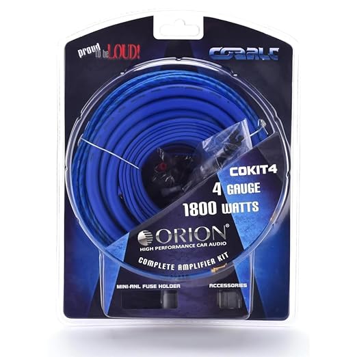Orion CEA1200.1D Class-D Monoblock Subwoofer Amplifier + COKIT4 4 Gauge Amp Wiring Kit Combo, 4800W Max, 1200W RMS Car Audio Amp Install Bundle