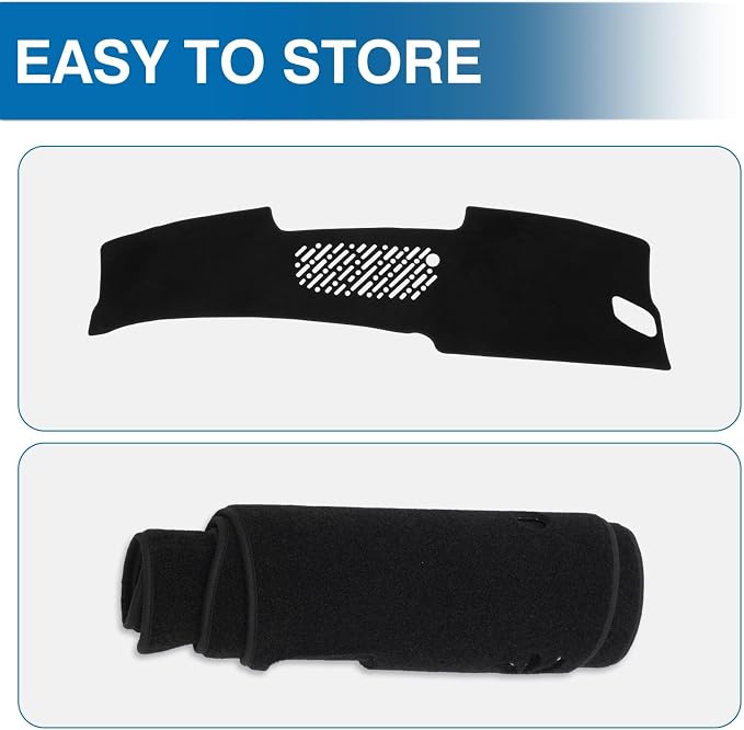 KUST Black Dash Cover for Hyundai Kona 2024 2025 2026 Polyester Dashboard Cover Non-Slip Interior Accessories for Hyundai Kona Custom Fit Dash Mat Sunshade Windshield No Glare