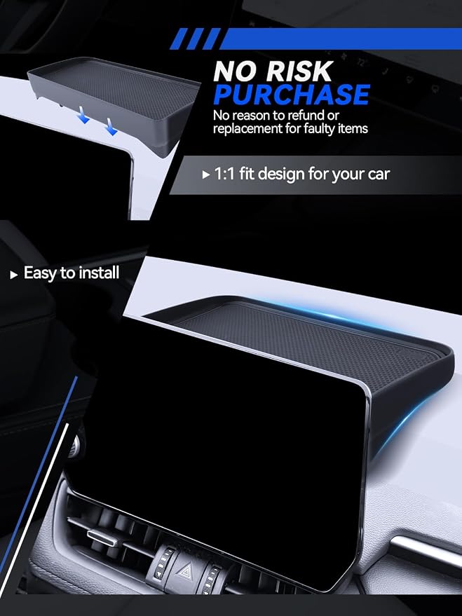for RAV4 Dashboard Console Organizer 2019-2025 Toyota RAV4 Hybrid LE/XLE/Limited/Adventure/XLE Premium/TRD Off Road Accessories Behind Screen Organizer Storage Box Console Dash Tray