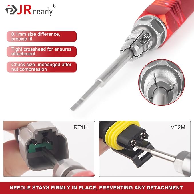 JRready ST5282 Electrical Pin Extractor Tools for AMP/Delphi Metripack/TE/JST/Deutsch Connectors, Pin Removal Tool Kits for Car Repair Electrical Harness and Connectors disassemble terminals