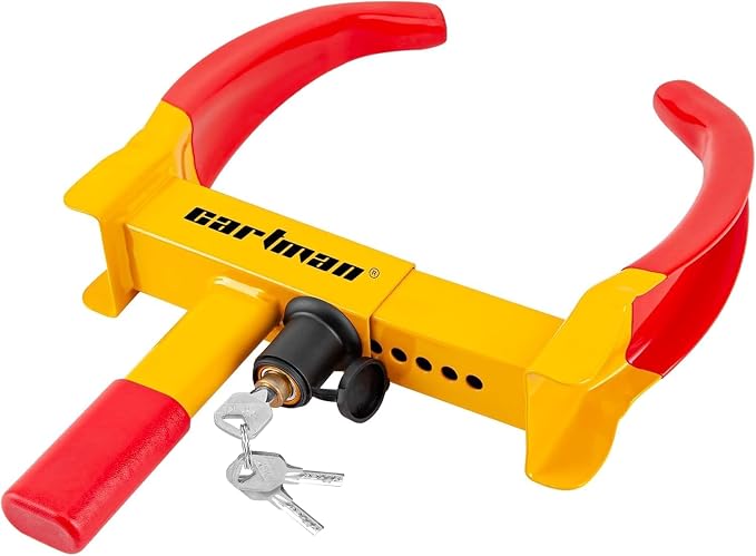 CARTMAN 1PK Heavy Duty Trailer Lock Wheel Clamp, Universal Security Tire Lock, Adjustable Anti Theft Lock for Trailers SUV Boats ATVs Motorcycles Golf Cart