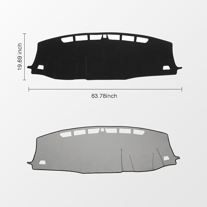 KUST Black Dash Cover for 2019-2025 Honda Passport/ 2016-2022 Pilot/ 2017-2025 Ridgeline Polyester Dashboard Cover Non-Slip Dashboard Pad Carpet Dash Protector Interior Accessories for Passport