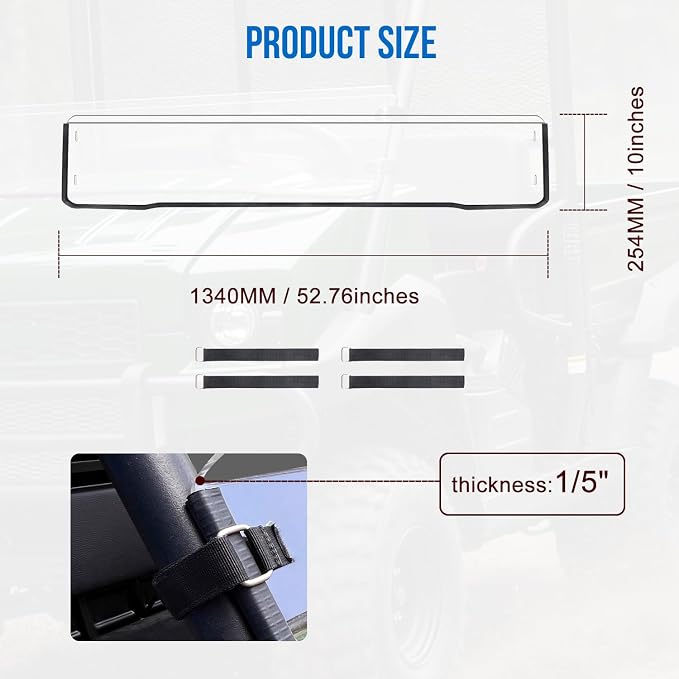 Front Half Windshield for Mule 4000 4010, Clear Hard Coated Scratch Resistant Front Half Windscreen Compatible with Kawasaki Mule 4000 4010 2009-2026 Accessories