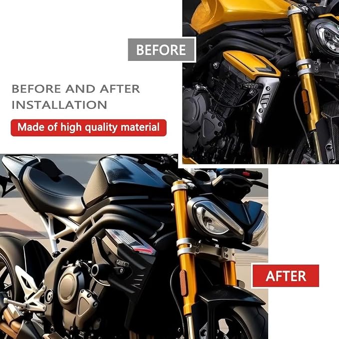 for Speed Triple 1200 RS/RX Speed Triple 1200 rs rx 2026 2025 2024 2023 2022 2021 New Accessories Motorcycle Fairing Side Winglets Aerodynamic Wing Deflector Black Naked Front Spoiler