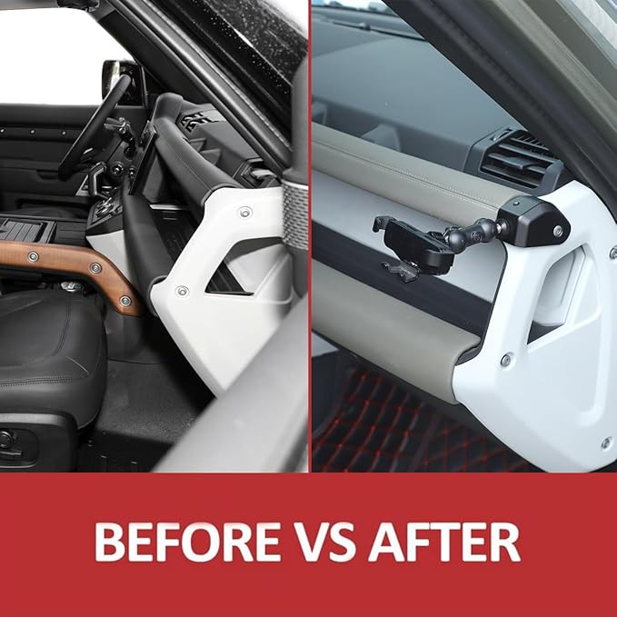 Alumium Alloy Dashboard Side Mobile Phone Holder Trim Compatible with Land Rover Defender 90 110 130 2020-2024 Car Central Control Car Phone Mount (Style B, Right)