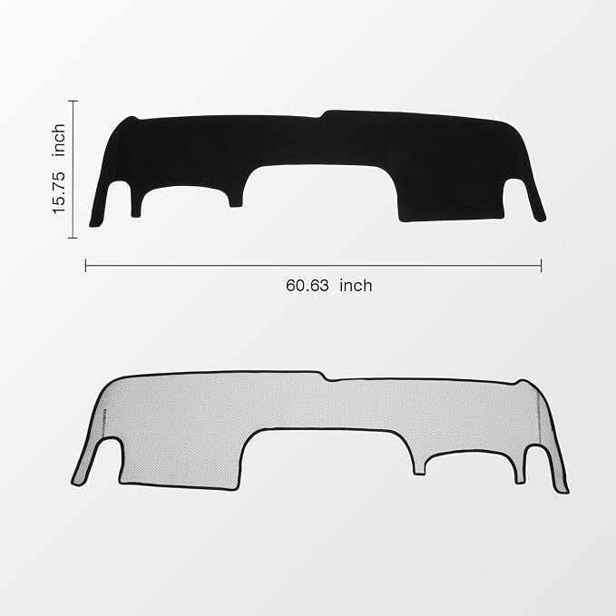 KUST Black Dash Cover Compatible with Ford Expedition 2025 2026 Dashboard Cover Accessories for Expedition Non-Slip Polyester Dashboard Mat Custom Fit Center Console Sunshield Protector No Glare