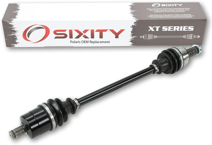 Sixity XT CV Axle for Polaris 1332606 1332856 | Complete axle assembly with a 5140 chrome steel shaft, inboard and outboard CV joints, fully assembled