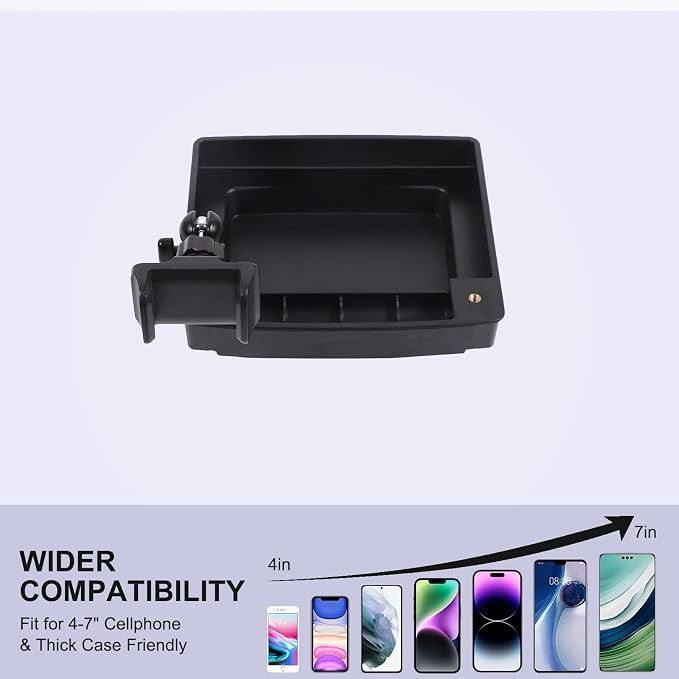 Dash Organizer Tray with Phone Holder Compatible with Nissan Frontier 2009-2017,ABS Car Dashboard Storage Box Organizer Holder Tray Mobile Phone Mount Interior Accessories (Style-B)