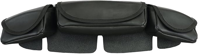 Daniel Smart Motorcycle Windshield Bag for Harley Touring 1996-2013, 3-Pocket Windscreen Bag Compatible with Electra Glide, Street Glide FLHX FLH, Trike Models (3-Pockets)