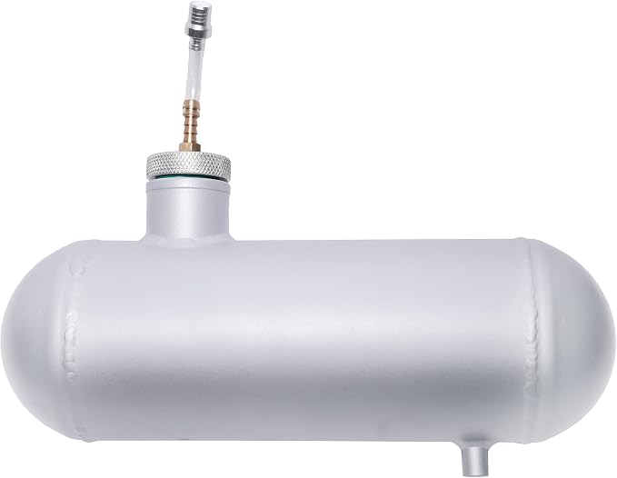 JMCHstore Side Aluminum Mini bike Gas Fuel Tank Cylinder 4x12'' for Coleman Baja Montser Mega moto Predator Hemi non 212 Engine, Massimo Axis RealTree Motovox Mototec Gas Bike, Go Kart Parts (Silver)